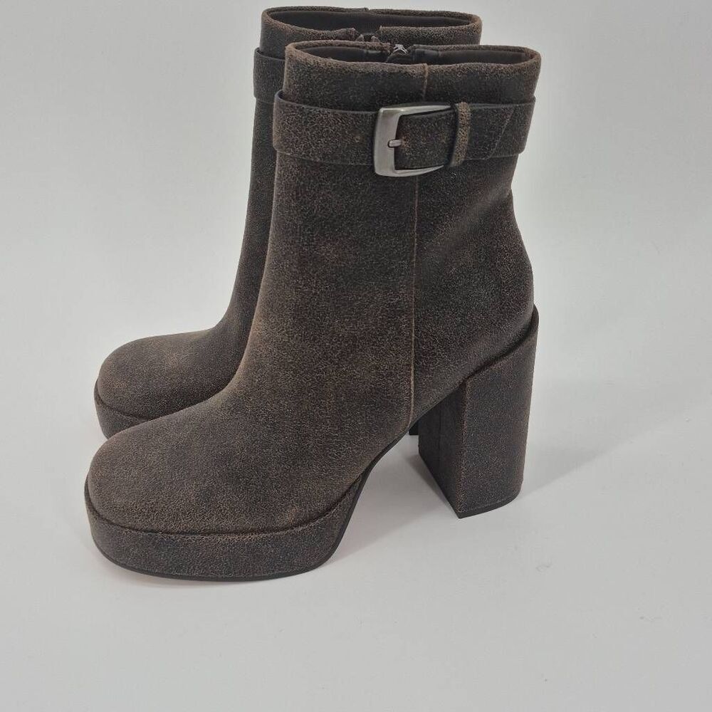 Steve Madden Ziva Brown Suede Heeled Boots Size 10